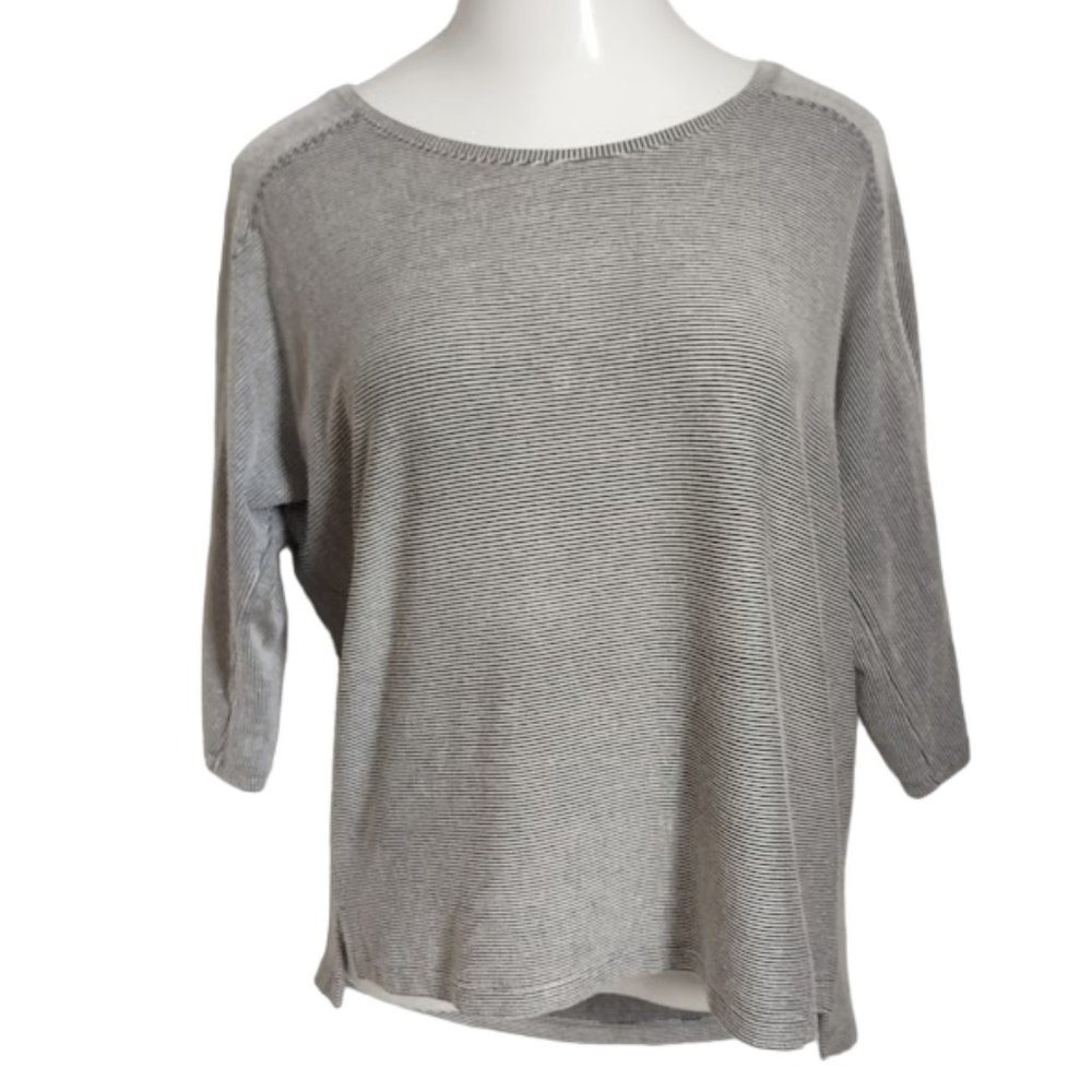 Artisan NY Black and White Pinstripe Knit Top